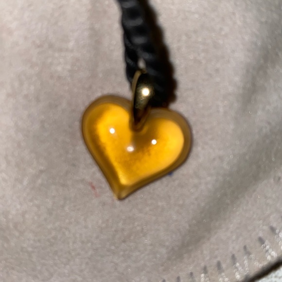 Lalique Amber Crystal Heart Necklace - Picture 12 of 12